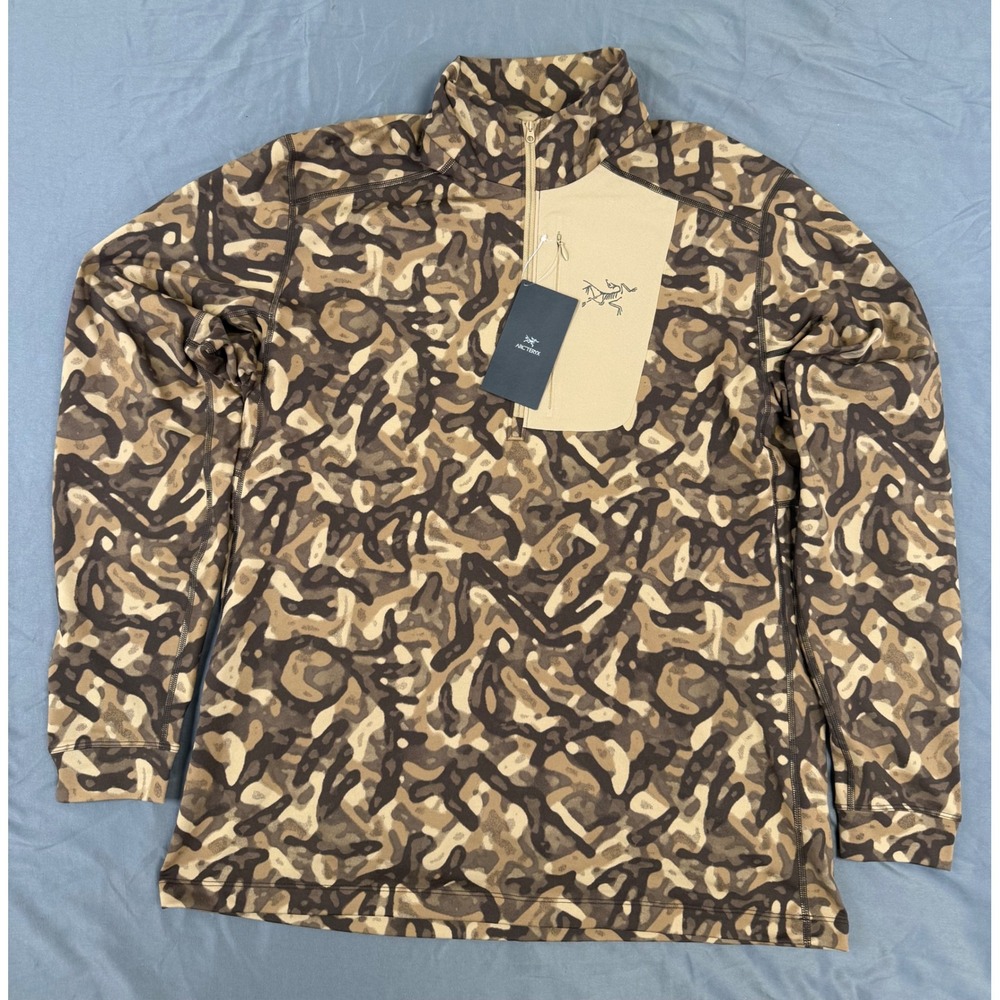 Arcteryx Rho LT Zip Neck M Print Carob Grottoflage Mens XL X000009319 Camo